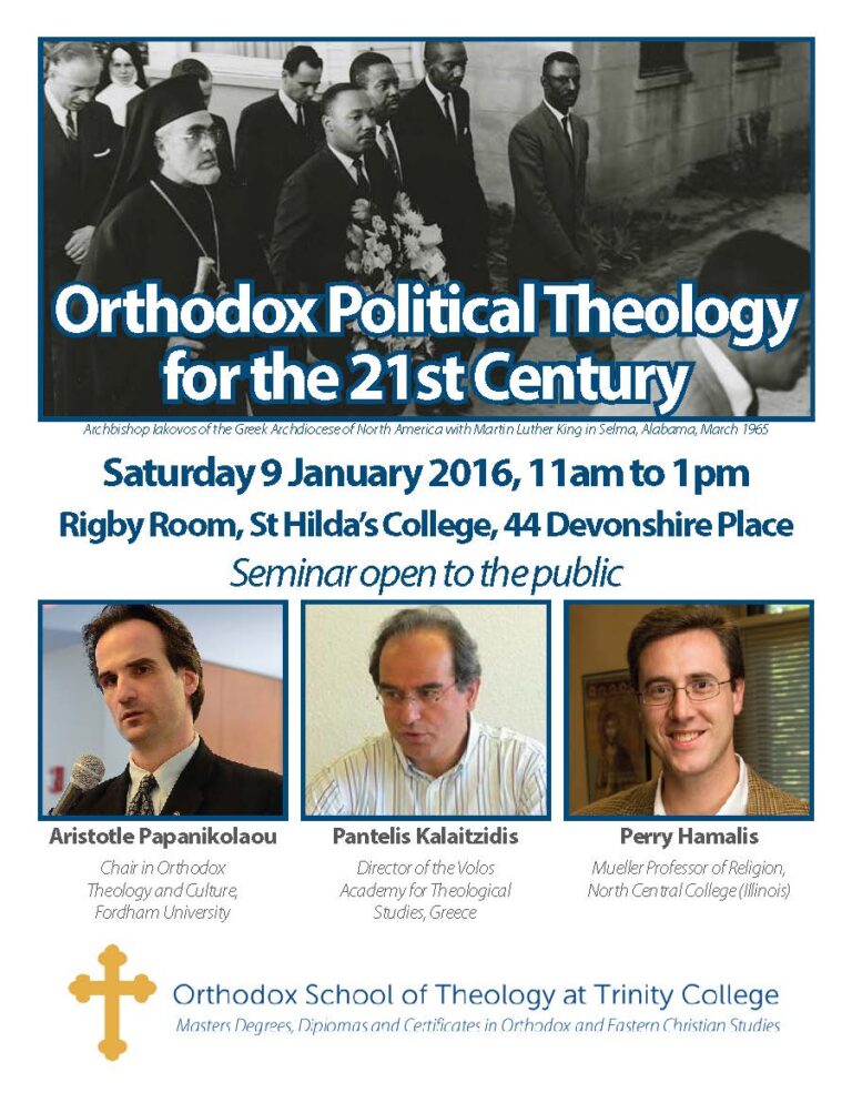 Seminar and a Panel discussion about Orthodox Political Theology in Toronto, Canada