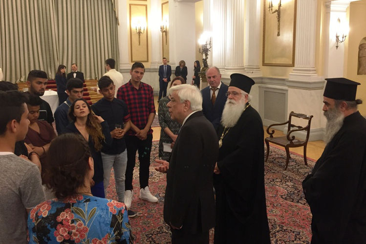 Visit of His Eminence Metropolitan Ignatius and Young Roma to the President of the Hellenic Republic